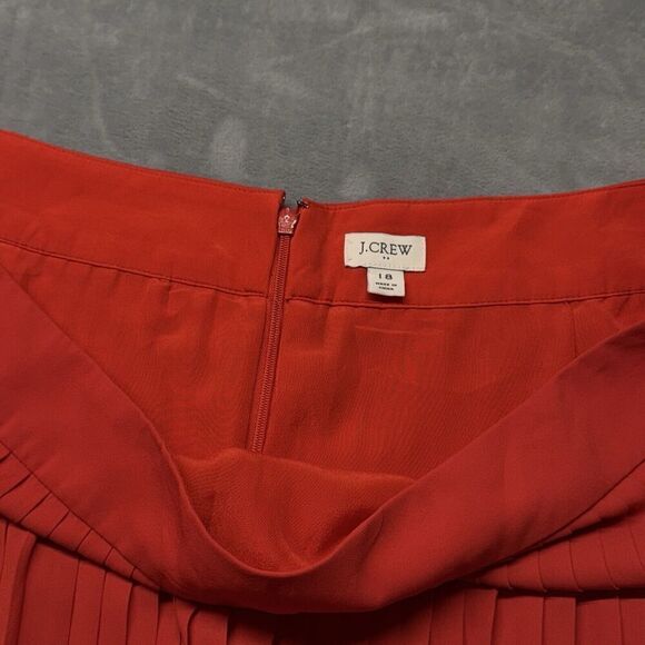 J. Crew Skirt Women’s Sz 18 Red Long Pleated Holiday City Family Photo Modest - Picture 8 of 14